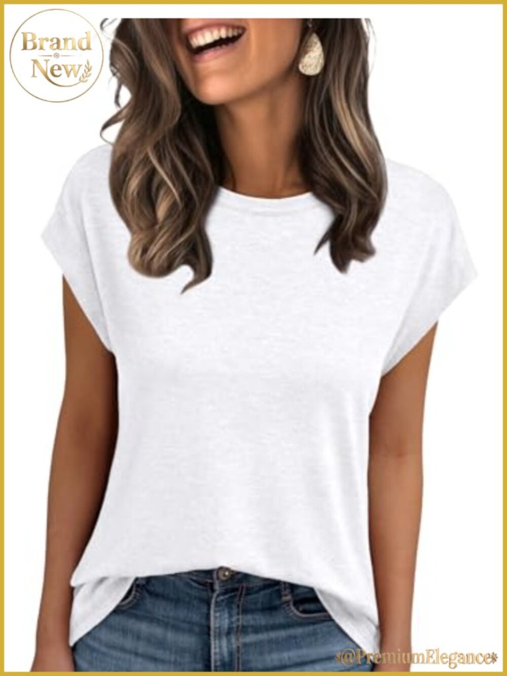 Womens Buttery Soft Cap Sleeve Tunic T-Shirt Business Casual Work Top